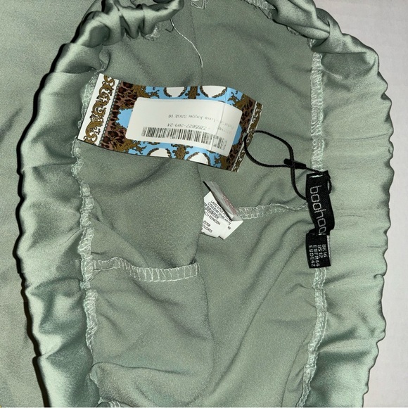 BOOHOO Luxe Jogger Pants Sage Size 12 - Picture 3 of 6
